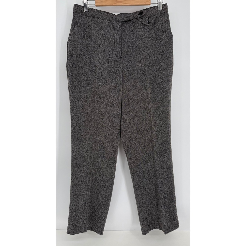Investments Petites Gray Salt and Pepper Straight Leg Dress Pants Womens Sz 12P‎